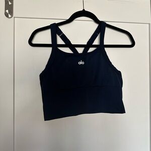 ALO Yoga Women's Navy Blue Crop Top